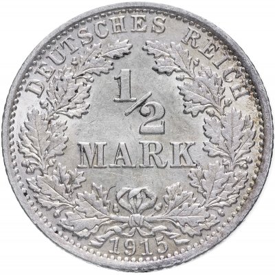 купить Германия(Германская Империя) 1/2 рейх марки 1915 "А"