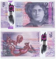 Купить Шотландия 20 фунтов 2019 (2020) (Pick **) Royal Bank of Scotland пластик