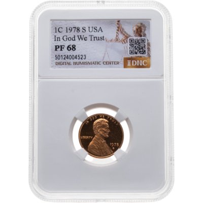 купить США 1 цент (cent) 1978 S "Lincoln Memorial Cent" в слабе DNC PF68