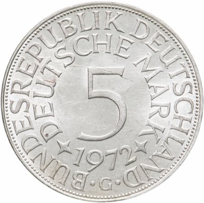 купить Германия 5 марок, 1972 Отметка монетного двора: "G" - Карлсруэ