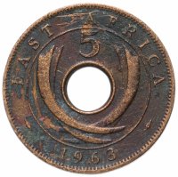 Купить Британская Восточная Африка 5 центов (cents) 1963