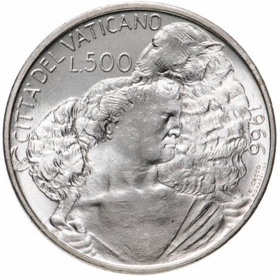 купить Ватикан 500 лир (lire) 1966