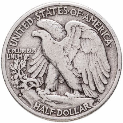купить США 50 центов (1/2 доллара, half dollar) 1943 "Walking Liberty Half Dollar" Знак монетного двора: "D" - Денвер