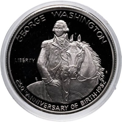 купить США 1/2 доллара 1982 "250 лет со дня рождения Джорджа Вашингтона" в футляре