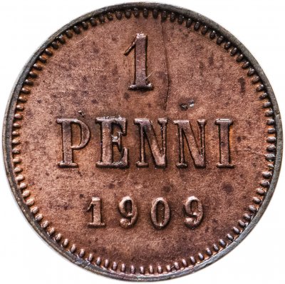 купить 1 пенни (penny) 1909, монета для Финляндии