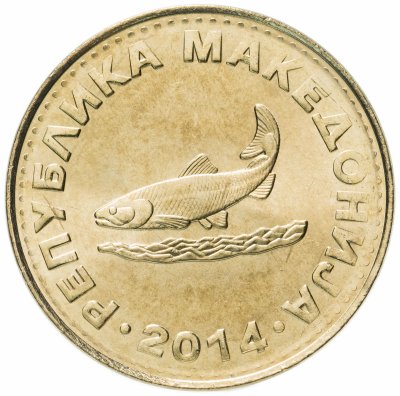купить Северная Македония 2 денара 2014 (Охридская форель)