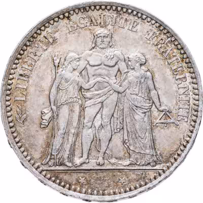 купить Франция 5 франков (francs) 1873 Геркулес знак монетного двора: "A" - Париж