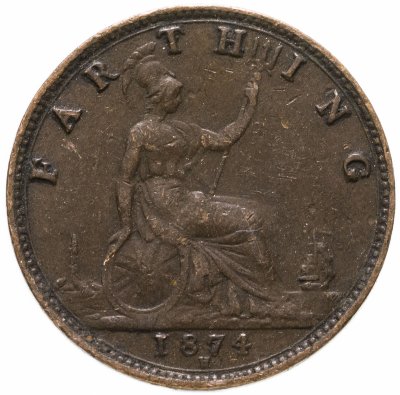 купить Великобритания 1 фартинг (farthing) 1874