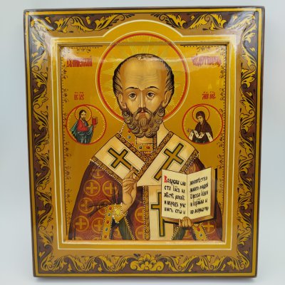 купить Икона "Св. Николай Чудотворец" (извод "Никейское чудо"), с подписью иконописца, дерево, живопись, лак, Российская Федерация, 2001 г.