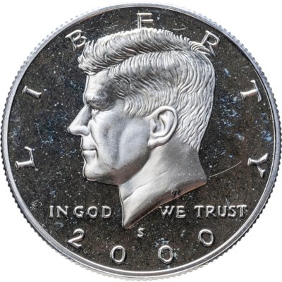 купить США 50 центов (1/2 доллара, half dollar) 2000 Proof Kennedy Half Dollar (Кеннеди) знак монетного двора "S" - Сан-Франциско