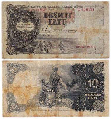 купить Латвия 10 латов 1937