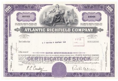 купить Акция США Atlantic Richfield Company 1966- 1968 гг.