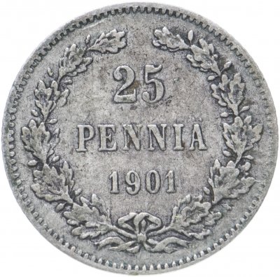 купить 25 пенни 1901 L, монета для Финляндии