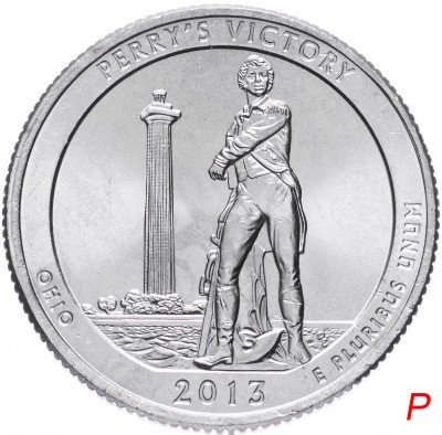 купить США 1/4 доллара (25 центов, квотер) 2013 P — "Международный мемориал мира" (17-й парк)