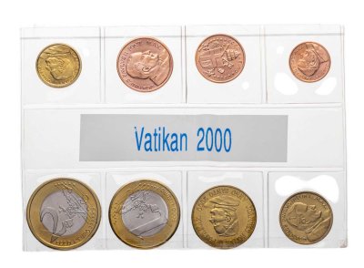 купить Ватикан 2000 набор из 8-ми псевдо евро монетовидных жетонов