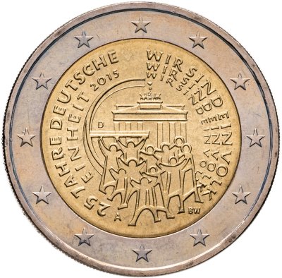 купить Германия 2 евро (euro) 2015 A "25 лет объединению Германии"