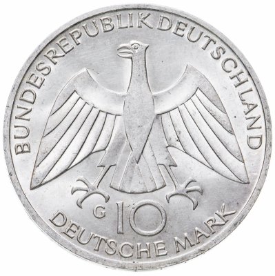 купить Германия 10 марок 1972 G XX летние Олимпийские Игры, Мюнхен 1972 - Узел знак монетного двора: "G" - Карлсруэ