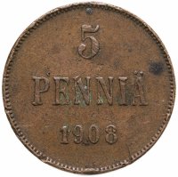 купить 5 пенни (pennia) 1908