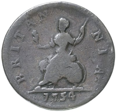 купить Великобритания 1 фартинг 1754