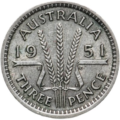 купить Австралия 3 пенса (pence) 1951 Без отметки монетного двора
