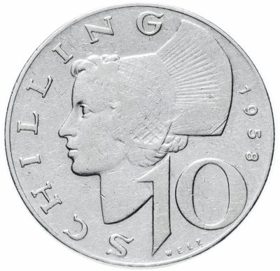 купить Австрия 10 шиллингов (shillings) 1958