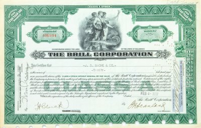 купить Акция США THE BRILL CORPORATION 1937 г.