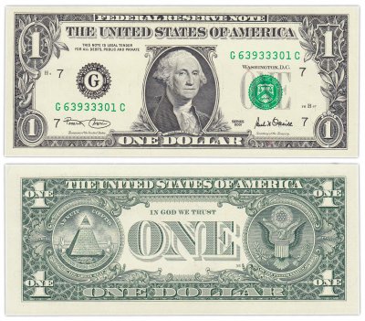 купить США 1 доллар 2001 (Pick 509) G-Чикаго "FW" (Fort Worth)