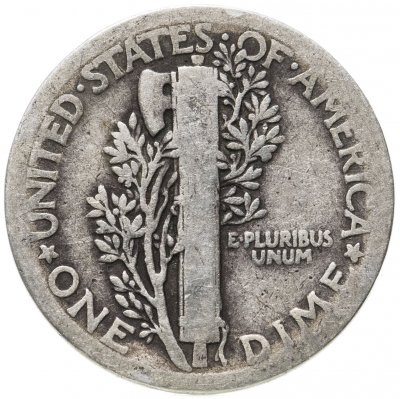 купить США 10 центов (дайм, one dime) 1923 Mercury Dime Без отметки монетного двора