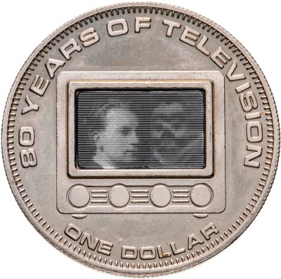 купить Острова Кука 1 доллар (dollar) 2006 80 лет телевидению