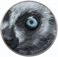 купить Конго 2000 франков 2015 "Глаза природы - лемур", в футляре с сертификатом