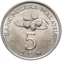 купить Малайзия 5 сенов (sen) 1989-2011