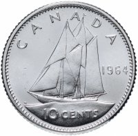 Купить Канада 10 центов (cents) 1964