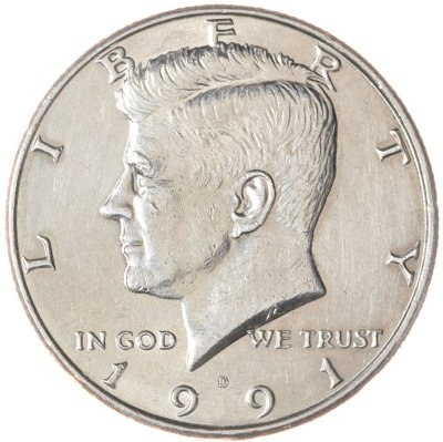 купить США 50 центов (1/2 доллара, half dollar) 1991 D Kennedy Half Dollar (Кеннеди) знак монетного двора "D" - Денвер