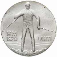 Купить Финляндия 25 марок 1978 "Чемпионат мира по лыжным видам спорта 1978 года в Лахти"