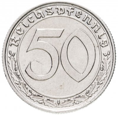 купить Германия, Третий рейх 50 рейхспфеннигов (reichspfennig) 1938 A