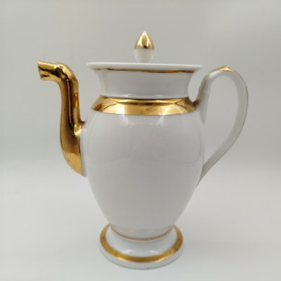 купить Чайник (кофейник) с фигурным носиком в стиле ампир, фарфор, золочения, Франция, 1870-1890 гг.