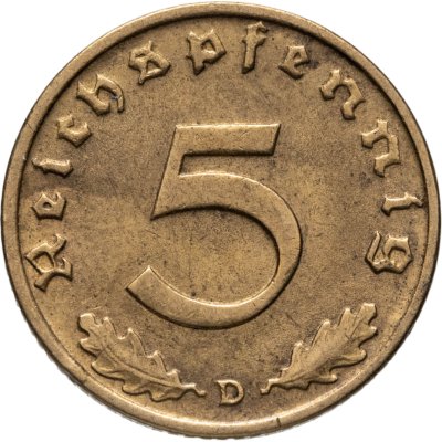 купить Германия, Третий рейх 5 рейхспфеннигов (reichspfennig) 1937