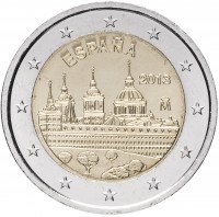 Купить Испания 2 евро 2013 "Всемирное наследие ЮНЕСКО: Монастырь Эскориаль"