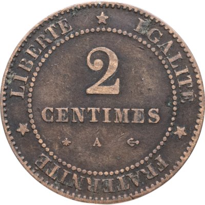 купить Франция 2 сантима (centimes) 1877