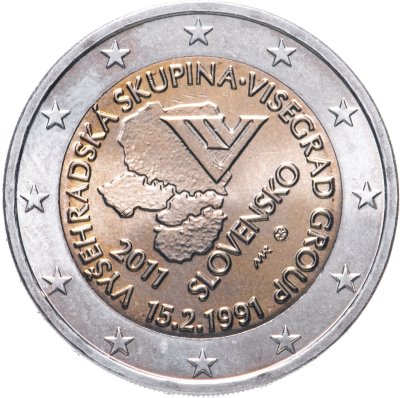 купить Словакия 2 евро 2011 "20 лет формирования Вишеградской группы"