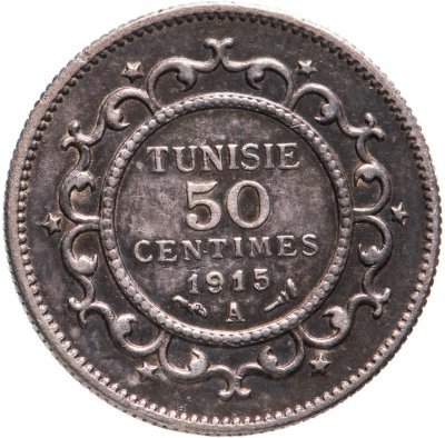 купить Тунис 50 сантимов (centimes) 1915