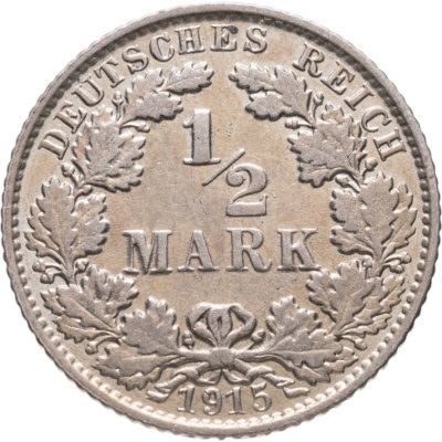 купить Германия 1/2 марки (mark) 1916 Знак монетного двора: "E" - Мульденхюттен