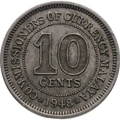купить Малайя 10 центов (cents) 1948 Георг VI