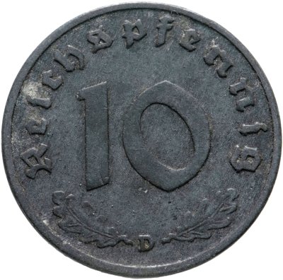 купить Германия, Третий рейх 10 рейхспфеннигов (reichspfennig) 1940, знак монетного двора: "D" - Мюнхен