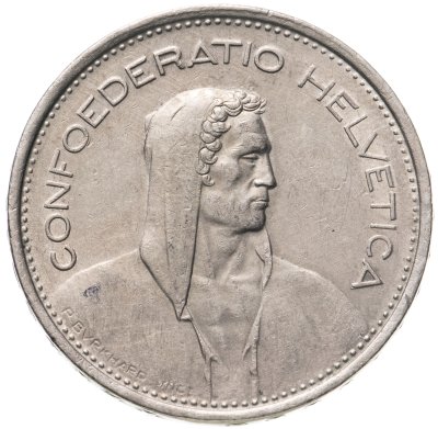 купить Швейцария 5 франков (francs) 1968 B