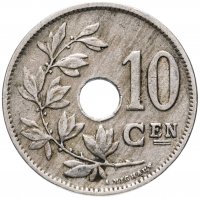 Купить Бельгия 10 сантимов (centimes) 1920-1930 (Надпись на голландском - 'KONINGRIJK BELGIË')