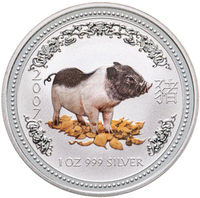 купить Австралия 1 доллар 2007 "Год свиньи, цветное покрытие"