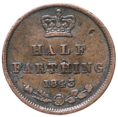 купить Великобритания 1/2 фартинга (farthing) 1843