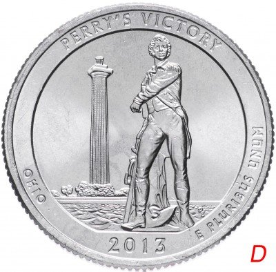 купить США 1/4 доллара (25 центов, квотер) 2013 D — "Международный мемориал мира" (17-й парк)