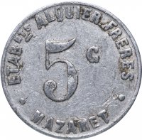 Купить Нотгельд Франция 5 сантимов "Коммуна Мазаме" 1922